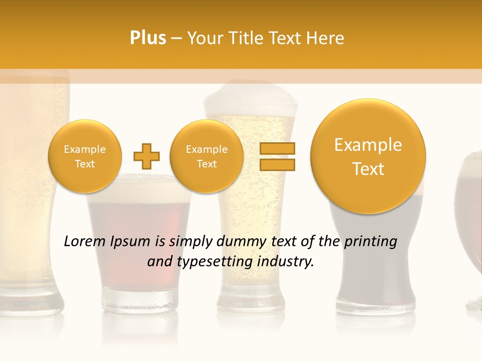 Various Glasses Of Different Beers, Isolated On White PowerPoint Template