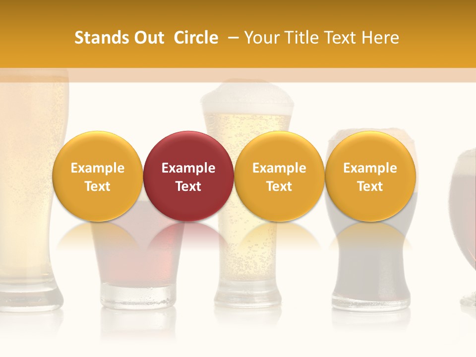 Various Glasses Of Different Beers, Isolated On White PowerPoint Template