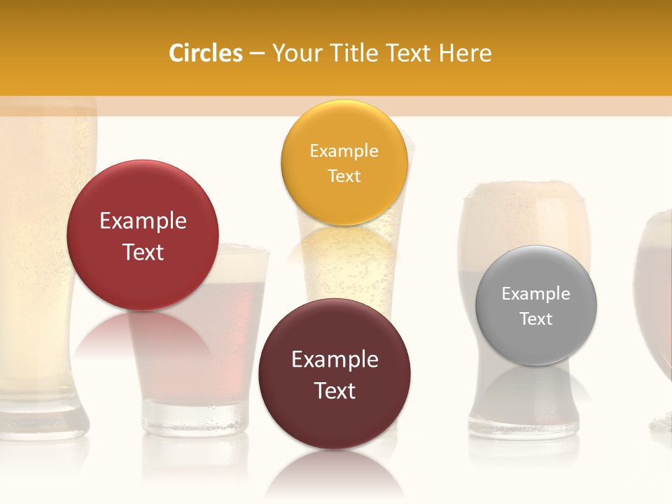 Various Glasses Of Different Beers, Isolated On White PowerPoint Template