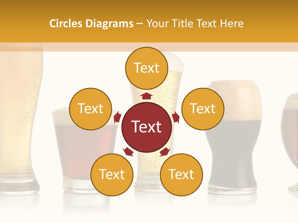 Various Glasses Of Different Beers, Isolated On White PowerPoint Template