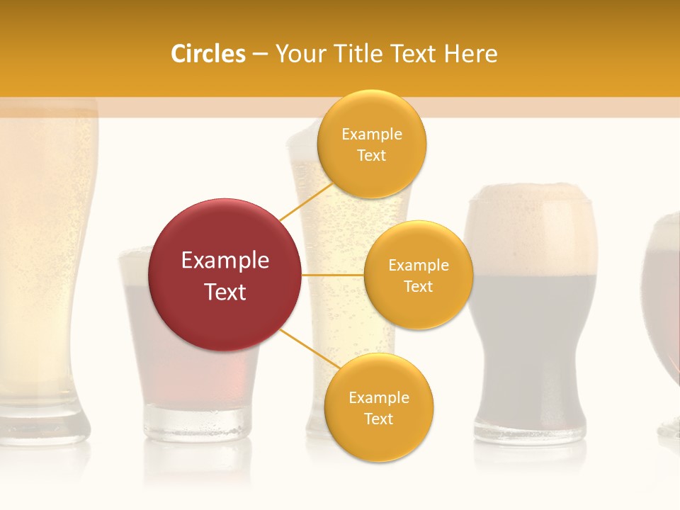 Various Glasses Of Different Beers, Isolated On White PowerPoint Template