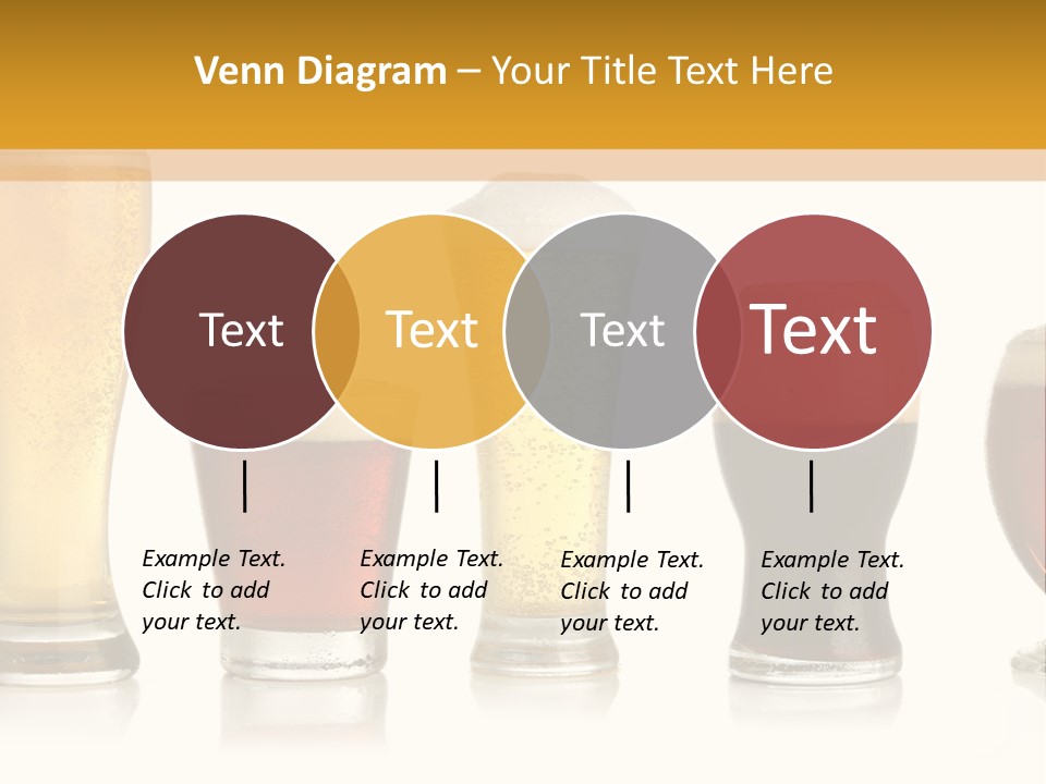 Various Glasses Of Different Beers, Isolated On White PowerPoint Template