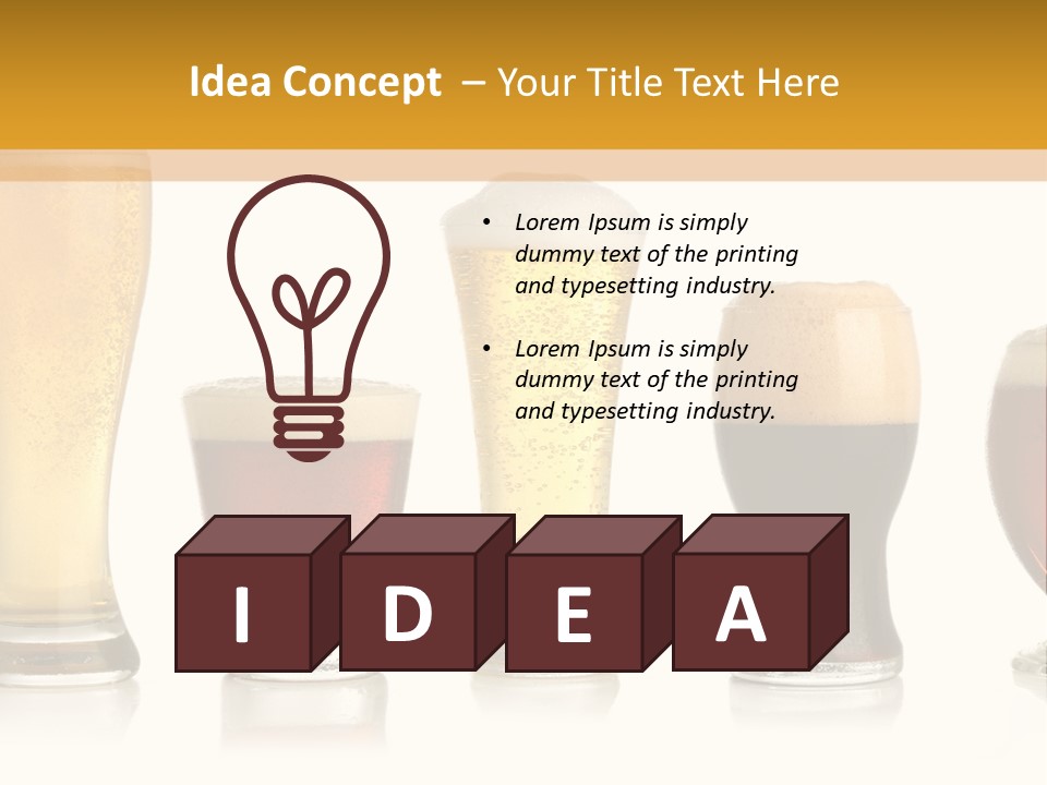 Various Glasses Of Different Beers, Isolated On White PowerPoint Template