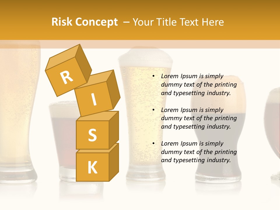 Various Glasses Of Different Beers, Isolated On White PowerPoint Template