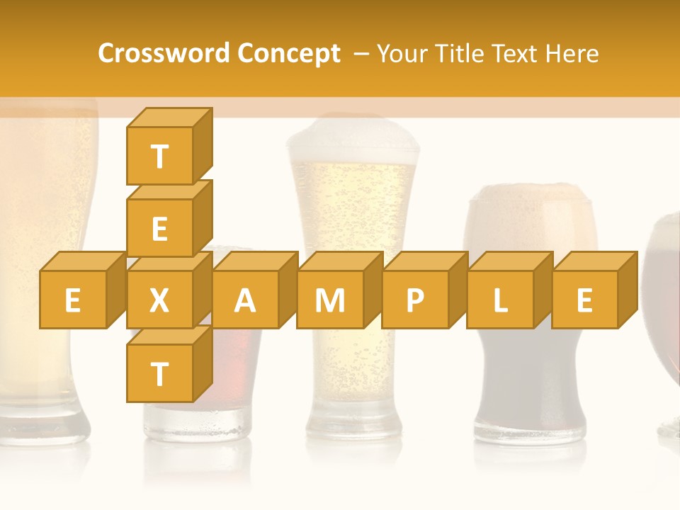 Various Glasses Of Different Beers, Isolated On White PowerPoint Template