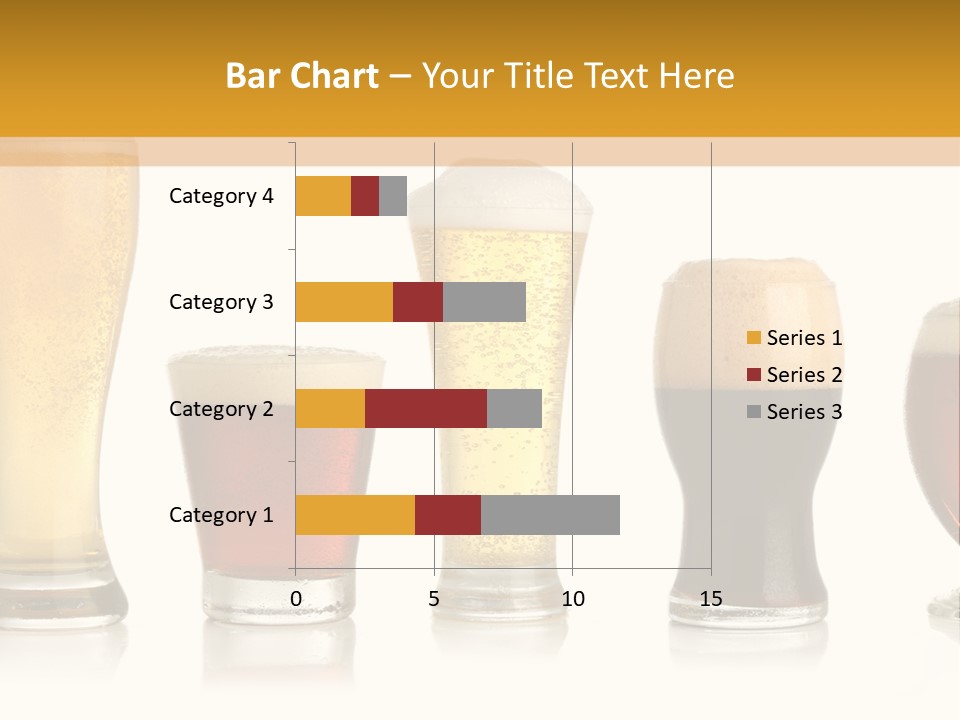 Various Glasses Of Different Beers, Isolated On White PowerPoint Template