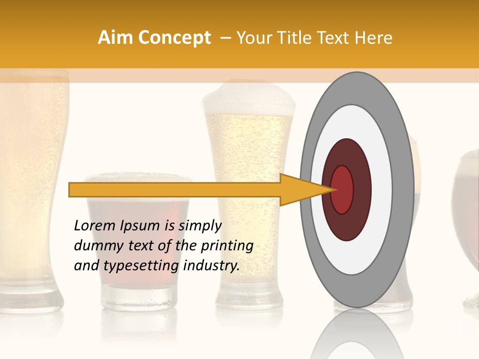 Various Glasses Of Different Beers, Isolated On White PowerPoint Template