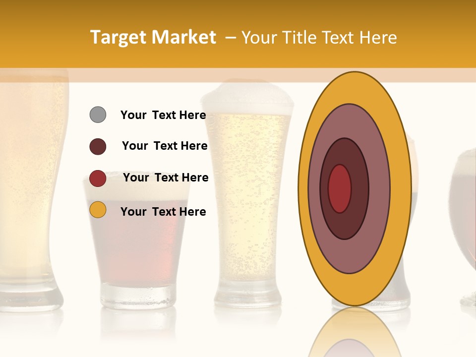 Various Glasses Of Different Beers, Isolated On White PowerPoint Template