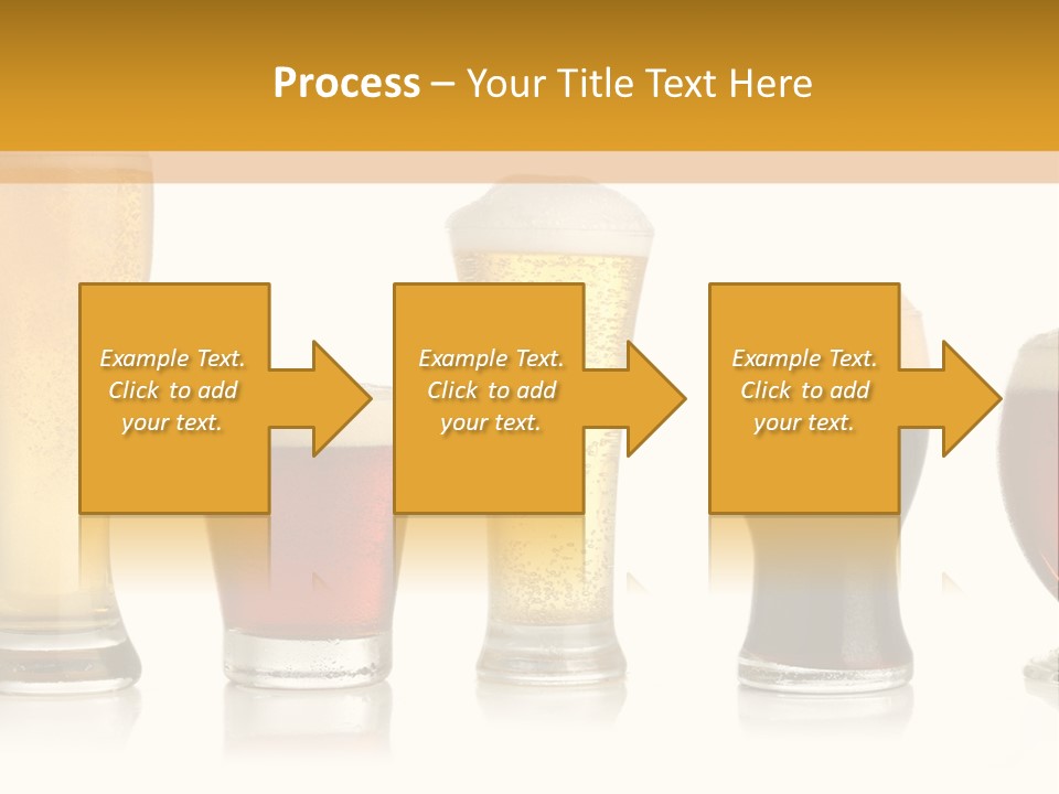 Various Glasses Of Different Beers, Isolated On White PowerPoint Template