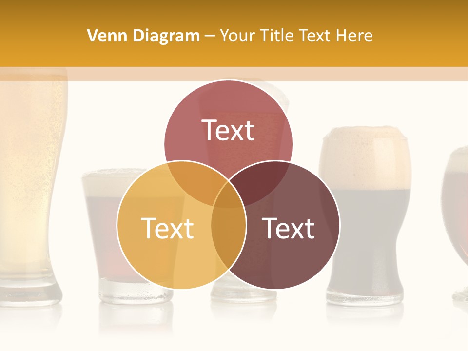 Various Glasses Of Different Beers, Isolated On White PowerPoint Template