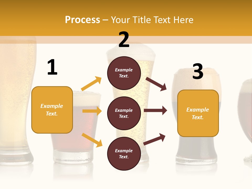 Various Glasses Of Different Beers, Isolated On White PowerPoint Template