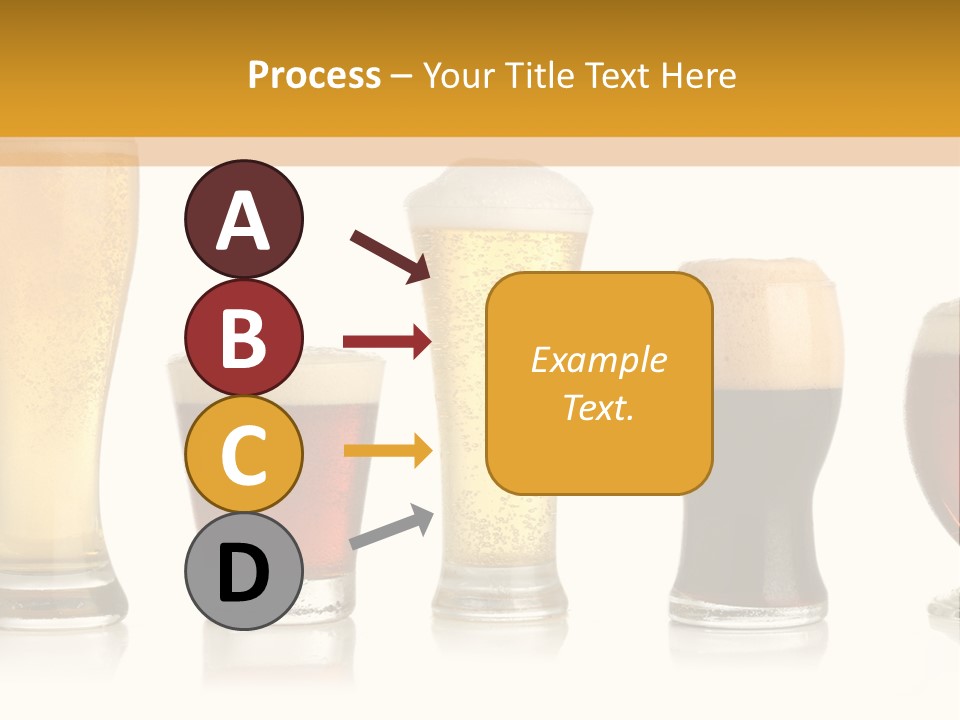 Various Glasses Of Different Beers, Isolated On White PowerPoint Template