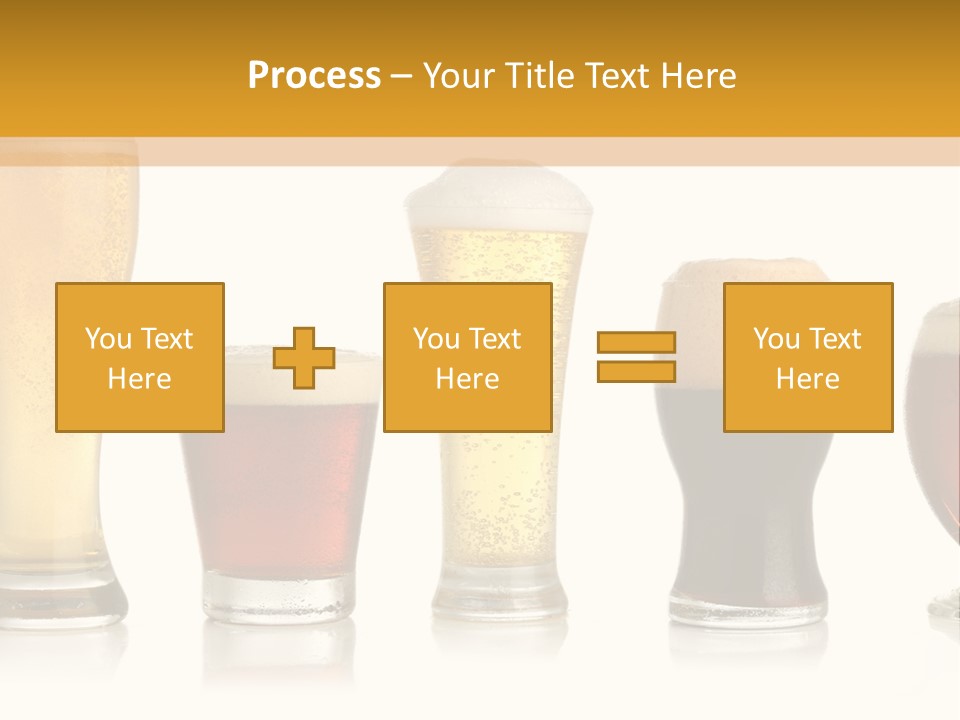 Various Glasses Of Different Beers, Isolated On White PowerPoint Template