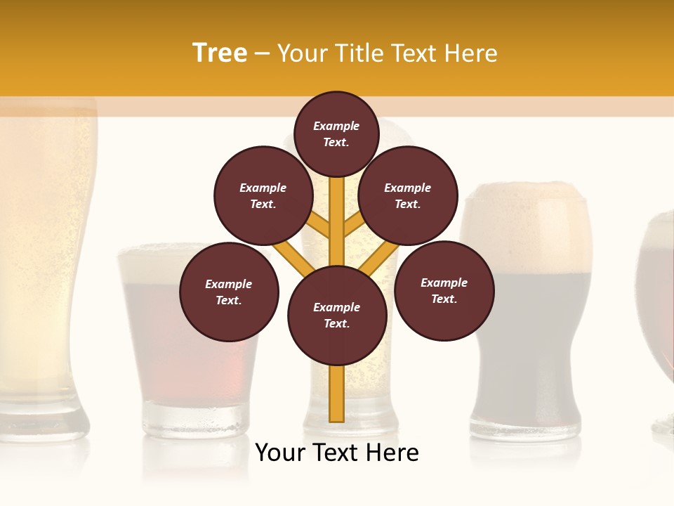 Various Glasses Of Different Beers, Isolated On White PowerPoint Template