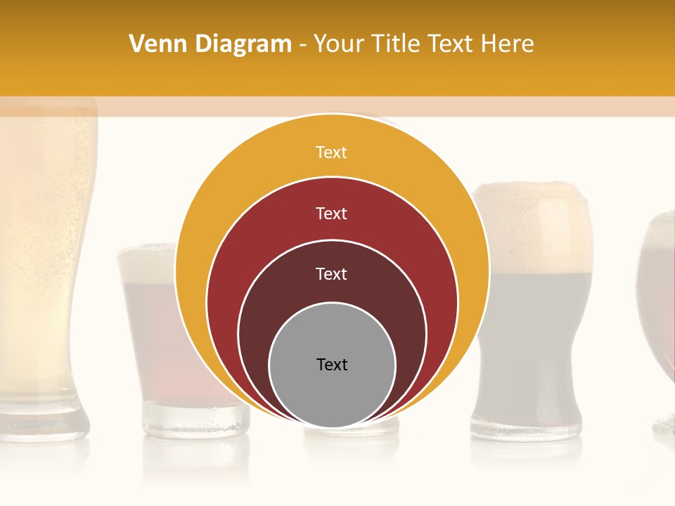 Various Glasses Of Different Beers, Isolated On White PowerPoint Template