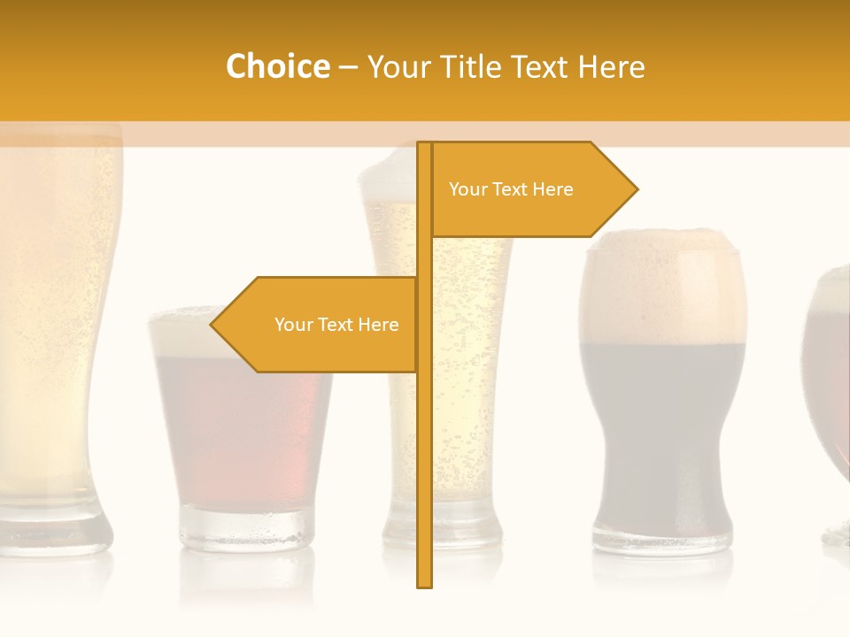 Various Glasses Of Different Beers, Isolated On White PowerPoint Template