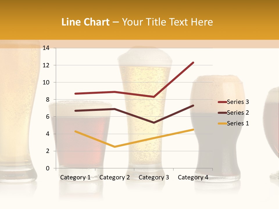 Various Glasses Of Different Beers, Isolated On White PowerPoint Template