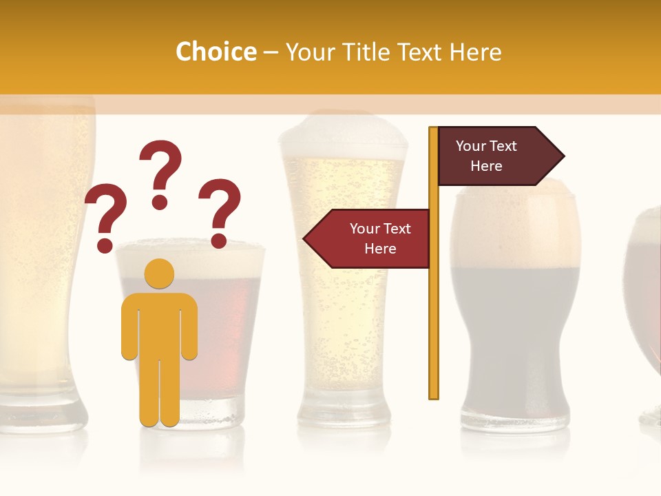 Various Glasses Of Different Beers, Isolated On White PowerPoint Template