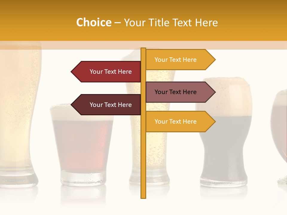 Various Glasses Of Different Beers, Isolated On White PowerPoint Template
