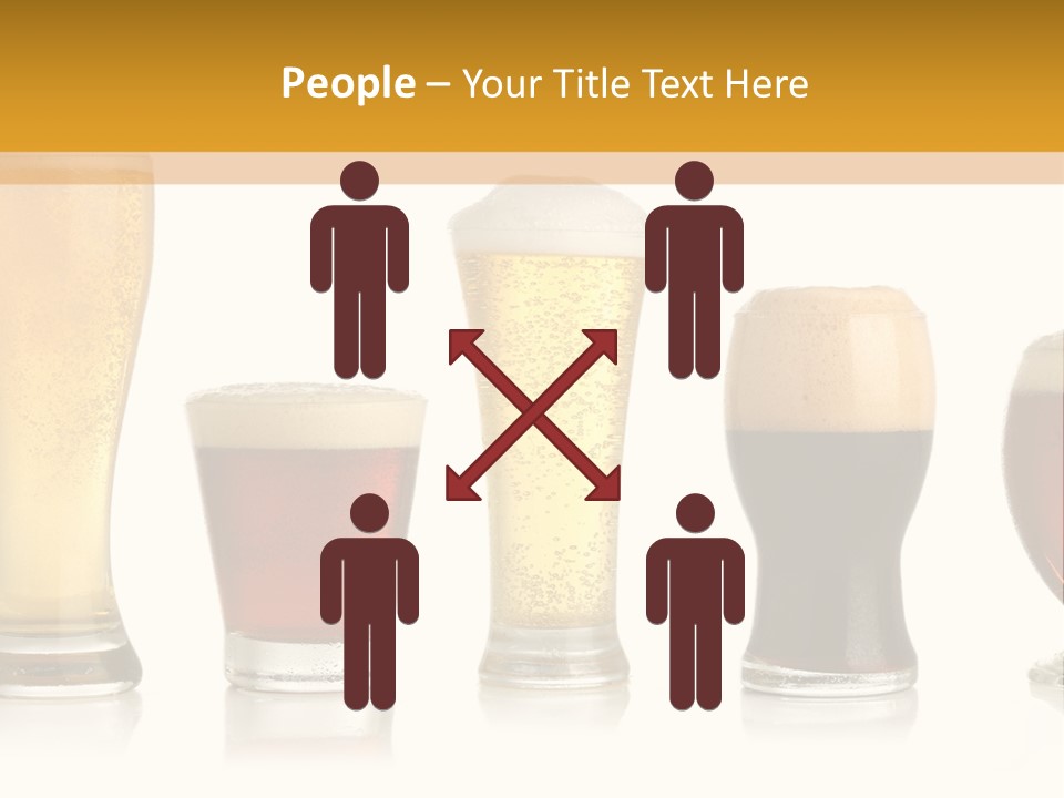 Various Glasses Of Different Beers, Isolated On White PowerPoint Template