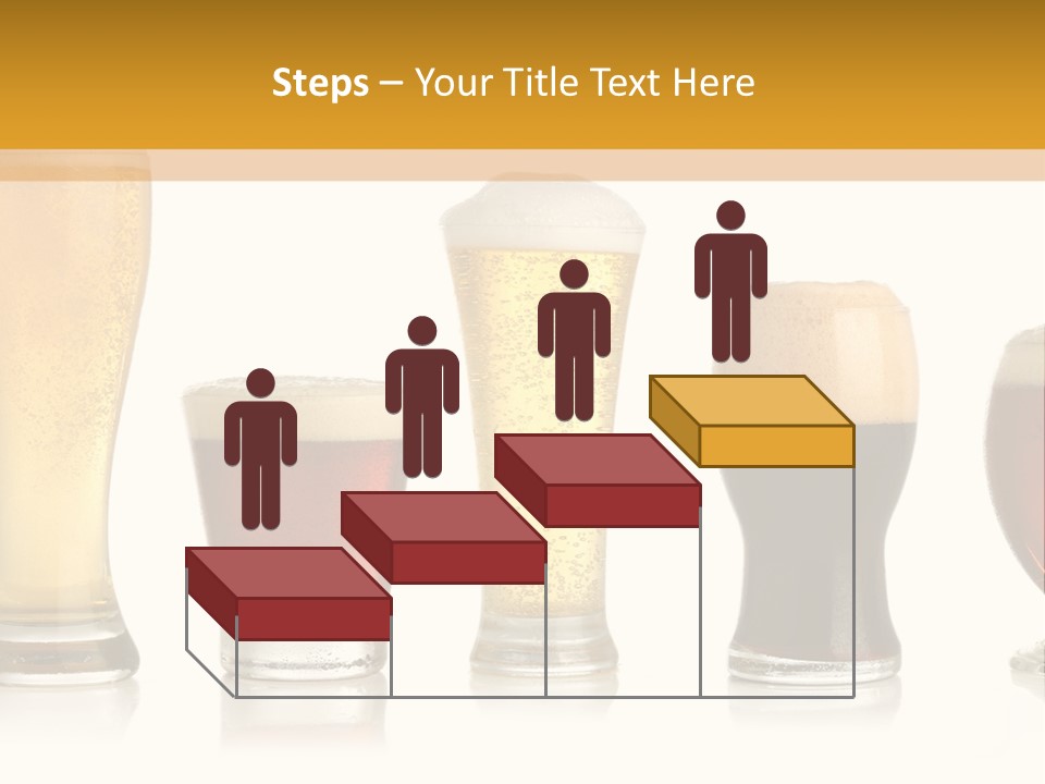 Various Glasses Of Different Beers, Isolated On White PowerPoint Template