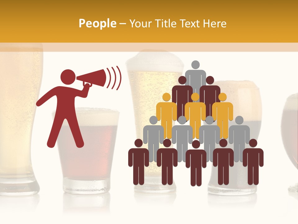 Various Glasses Of Different Beers, Isolated On White PowerPoint Template