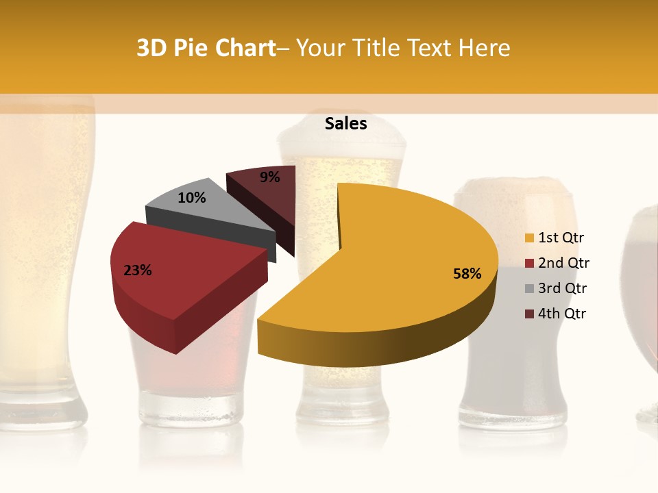 Various Glasses Of Different Beers, Isolated On White PowerPoint Template