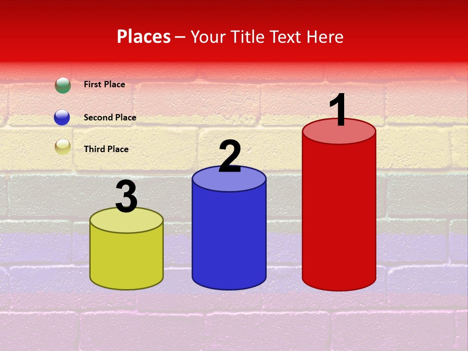 Rainbow Flag Painted Onto A Grunge Brick Wall PowerPoint Template