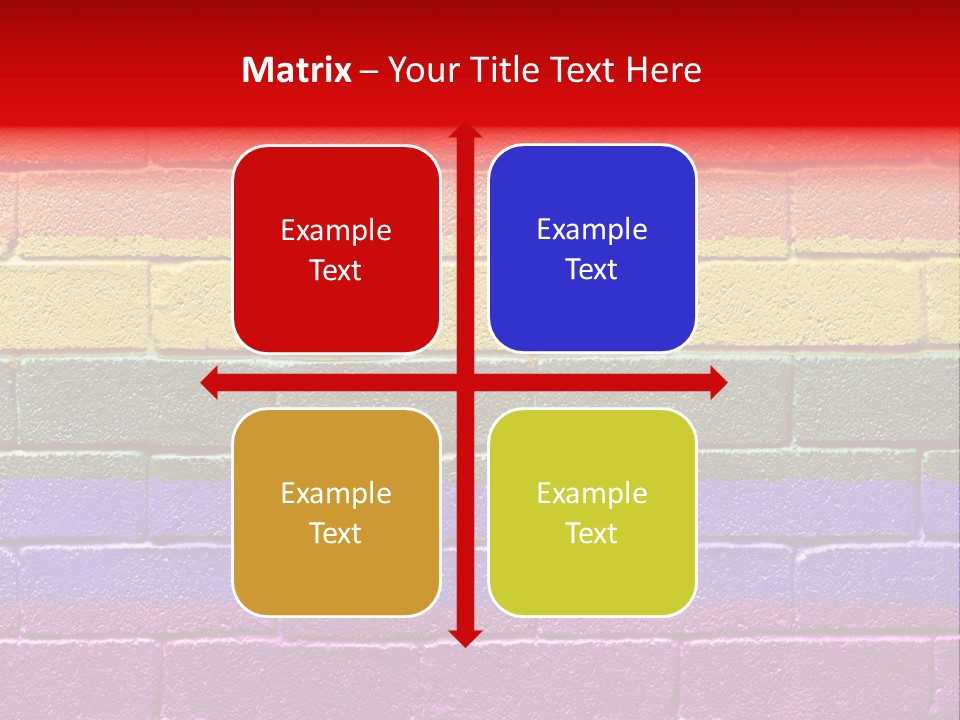 Rainbow Flag Painted Onto A Grunge Brick Wall PowerPoint Template