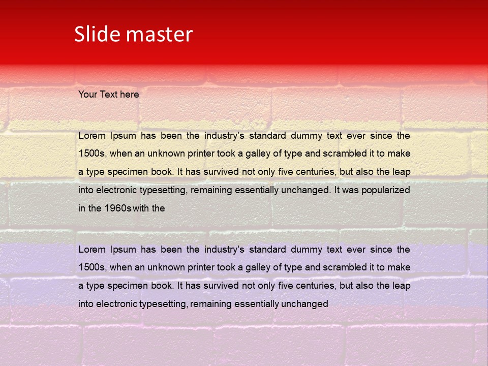 Rainbow Flag Painted Onto A Grunge Brick Wall PowerPoint Template