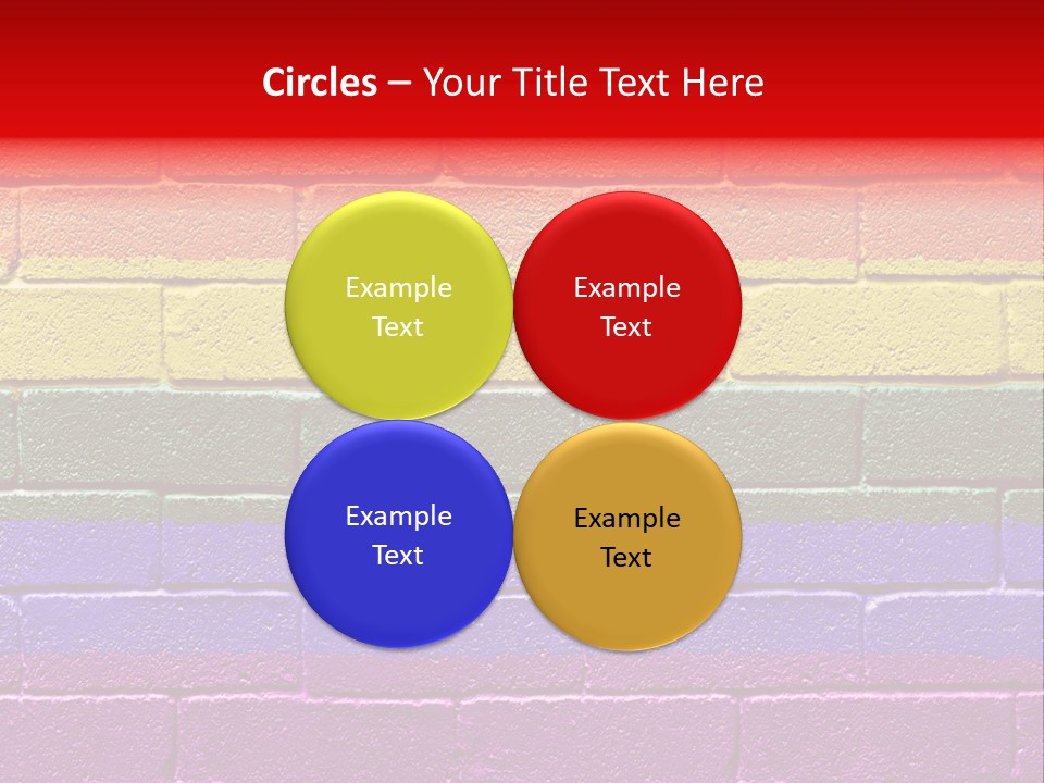 Rainbow Flag Painted Onto A Grunge Brick Wall PowerPoint Template