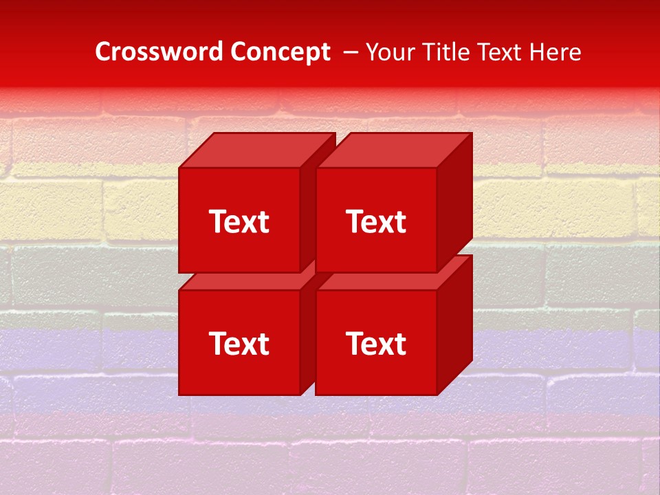 Rainbow Flag Painted Onto A Grunge Brick Wall PowerPoint Template