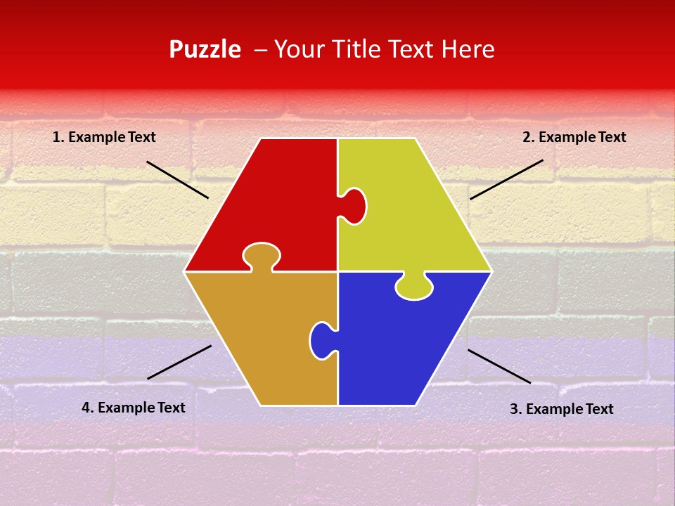 Rainbow Flag Painted Onto A Grunge Brick Wall PowerPoint Template