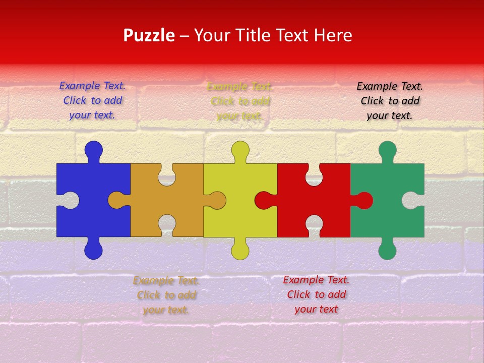 Rainbow Flag Painted Onto A Grunge Brick Wall PowerPoint Template