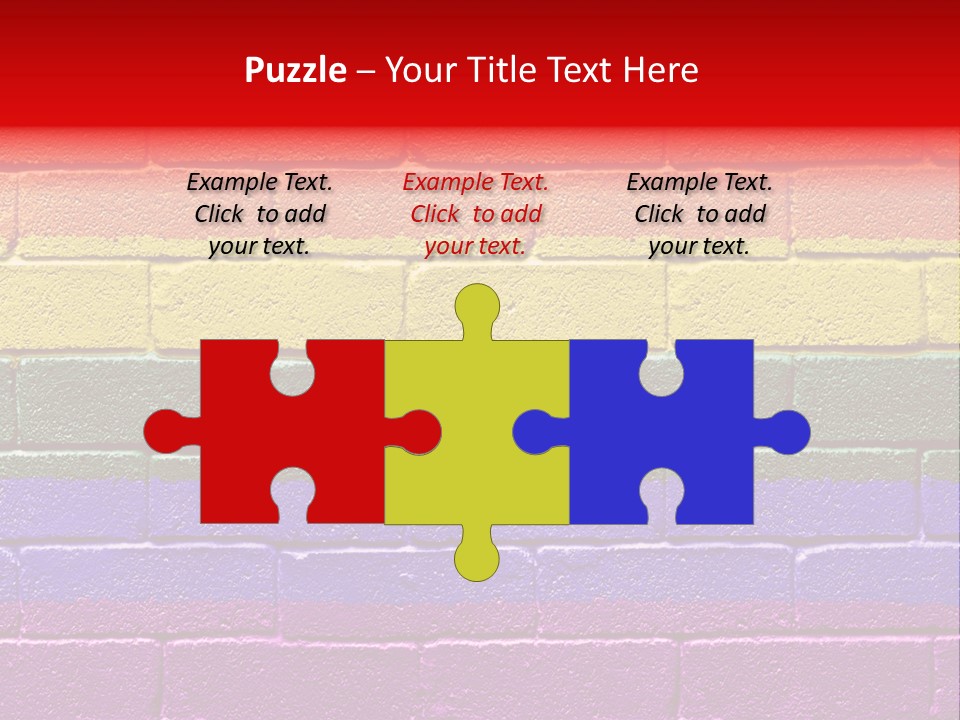 Rainbow Flag Painted Onto A Grunge Brick Wall PowerPoint Template