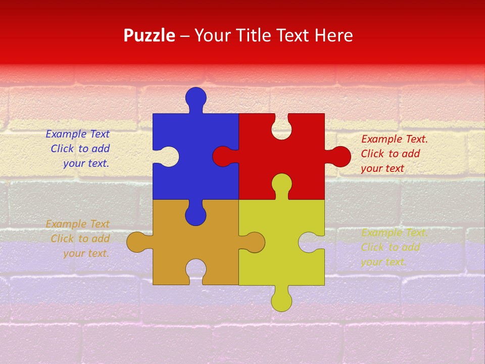 Rainbow Flag Painted Onto A Grunge Brick Wall PowerPoint Template