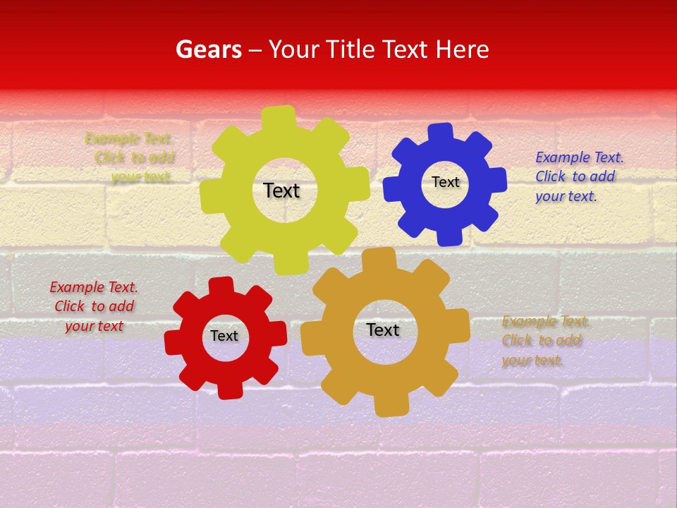 Rainbow Flag Painted Onto A Grunge Brick Wall PowerPoint Template