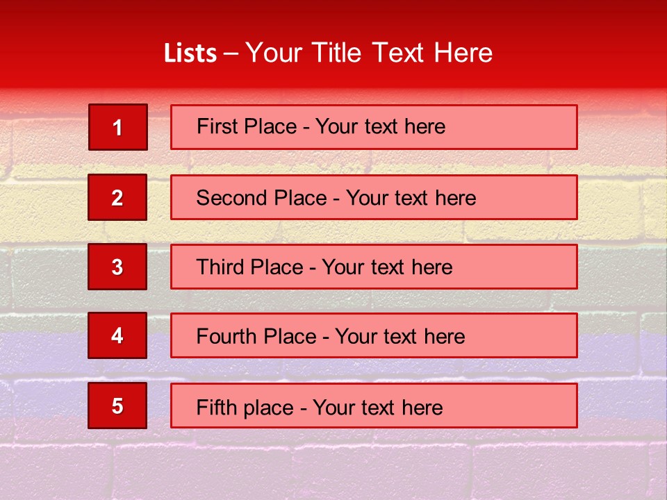 Rainbow Flag Painted Onto A Grunge Brick Wall PowerPoint Template