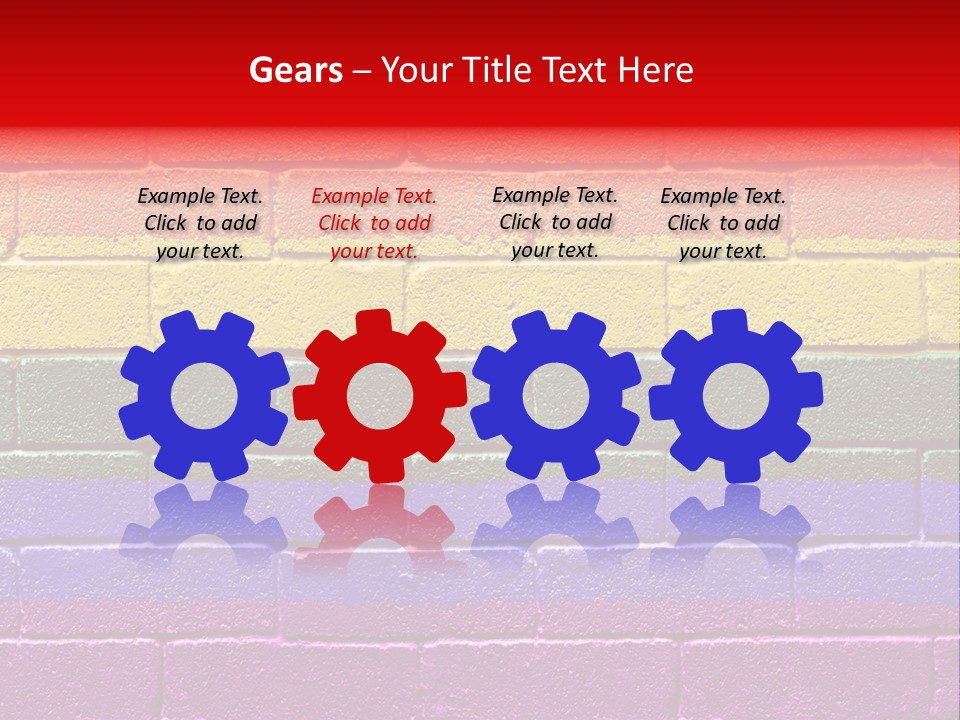 Rainbow Flag Painted Onto A Grunge Brick Wall PowerPoint Template