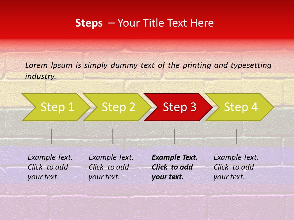 Rainbow Flag Painted Onto A Grunge Brick Wall PowerPoint Template