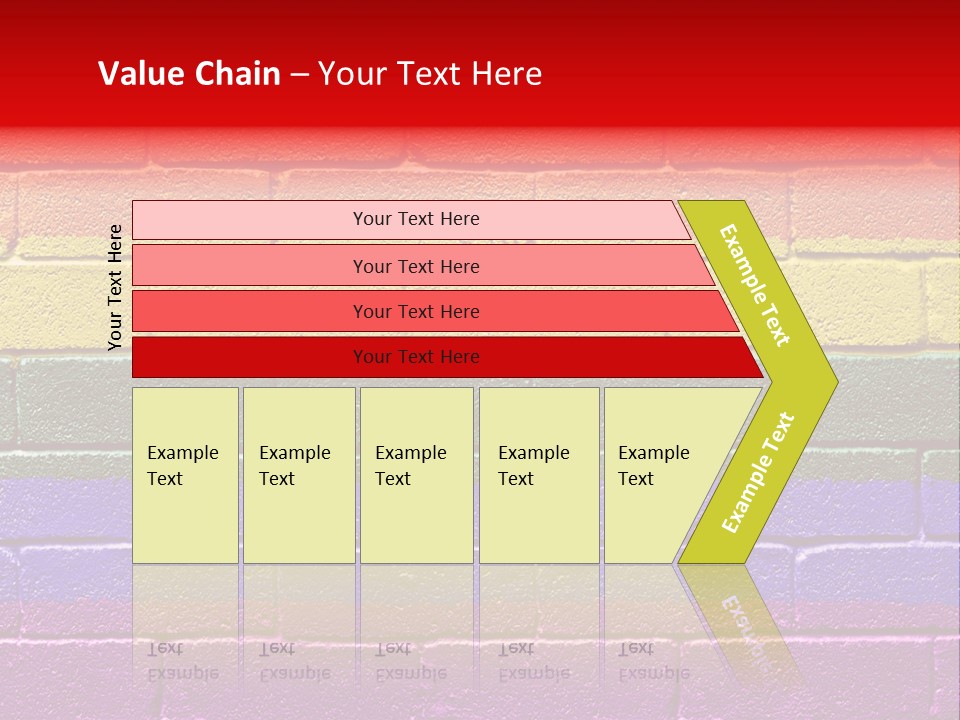 Rainbow Flag Painted Onto A Grunge Brick Wall PowerPoint Template
