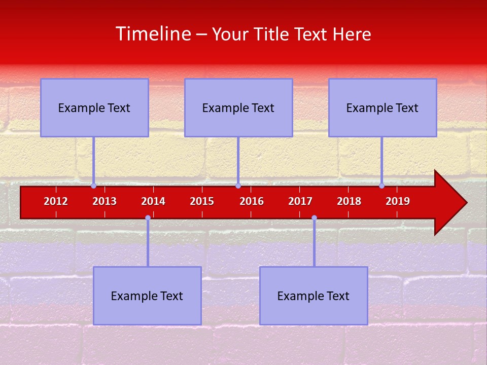 Rainbow Flag Painted Onto A Grunge Brick Wall PowerPoint Template