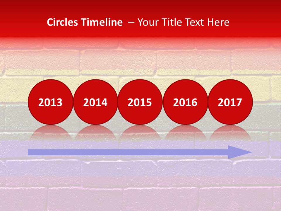 Rainbow Flag Painted Onto A Grunge Brick Wall PowerPoint Template