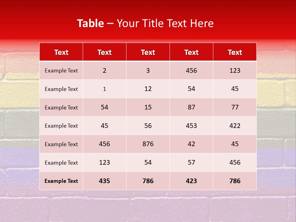 Rainbow Flag Painted Onto A Grunge Brick Wall PowerPoint Template