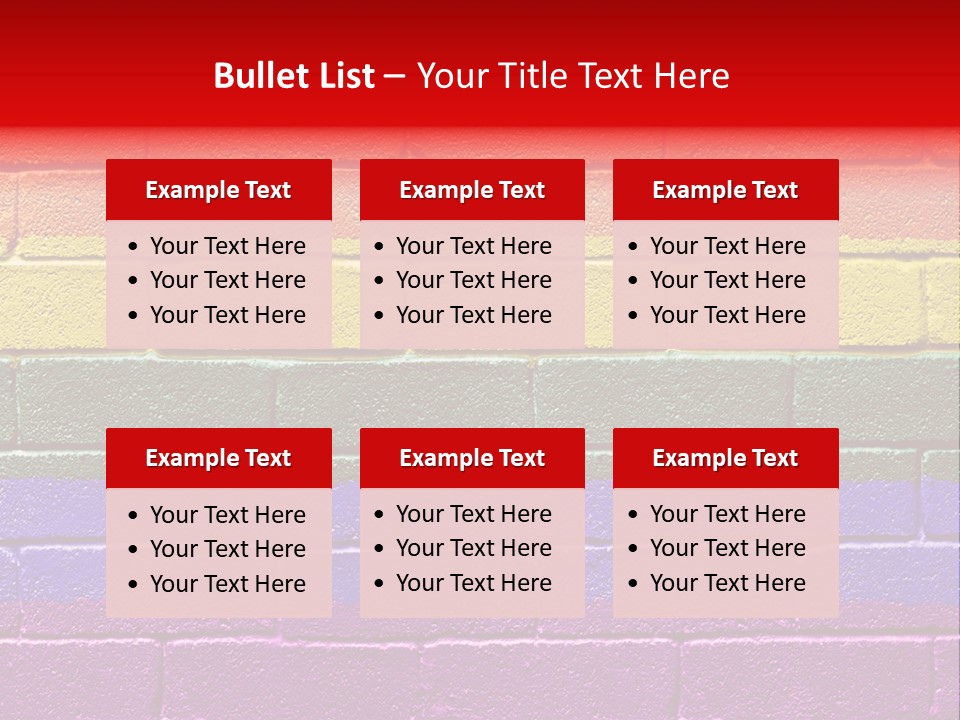 Rainbow Flag Painted Onto A Grunge Brick Wall PowerPoint Template