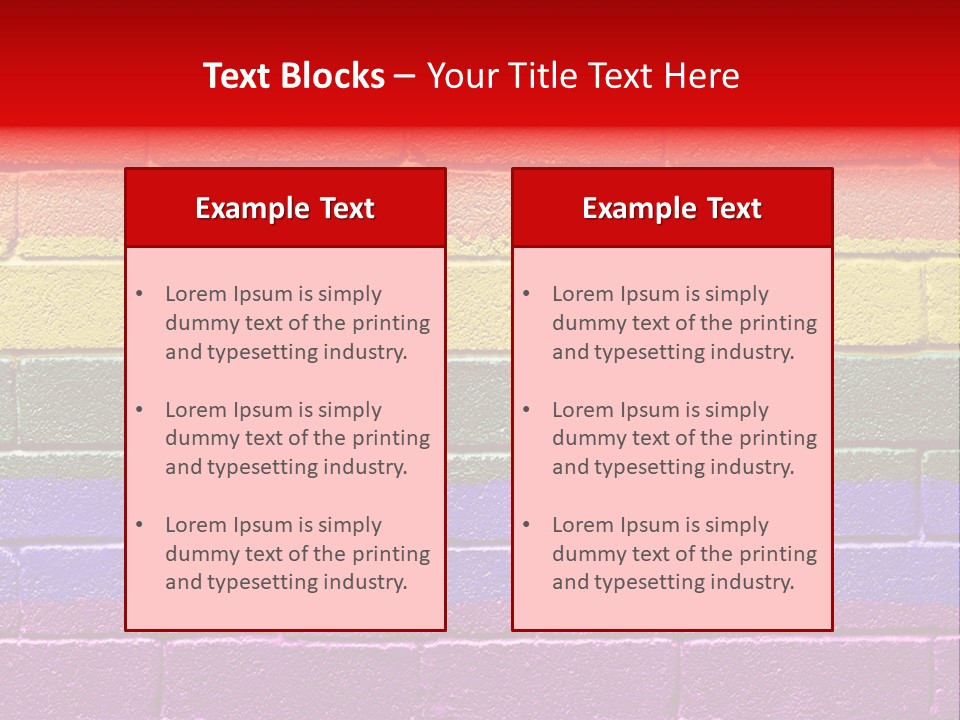 Rainbow Flag Painted Onto A Grunge Brick Wall PowerPoint Template