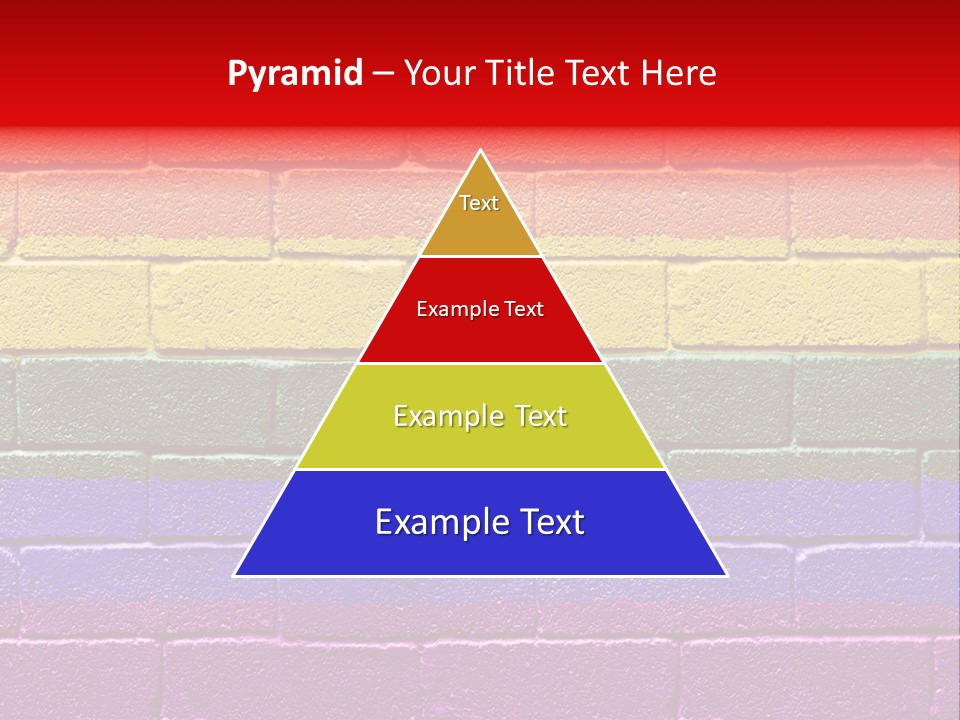 Rainbow Flag Painted Onto A Grunge Brick Wall PowerPoint Template