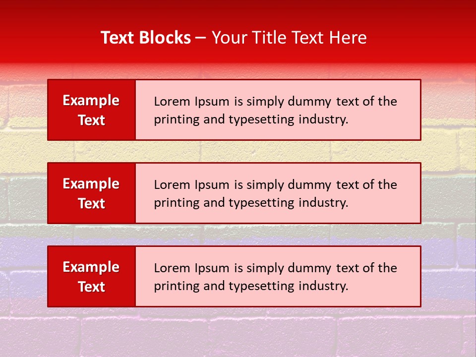 Rainbow Flag Painted Onto A Grunge Brick Wall PowerPoint Template