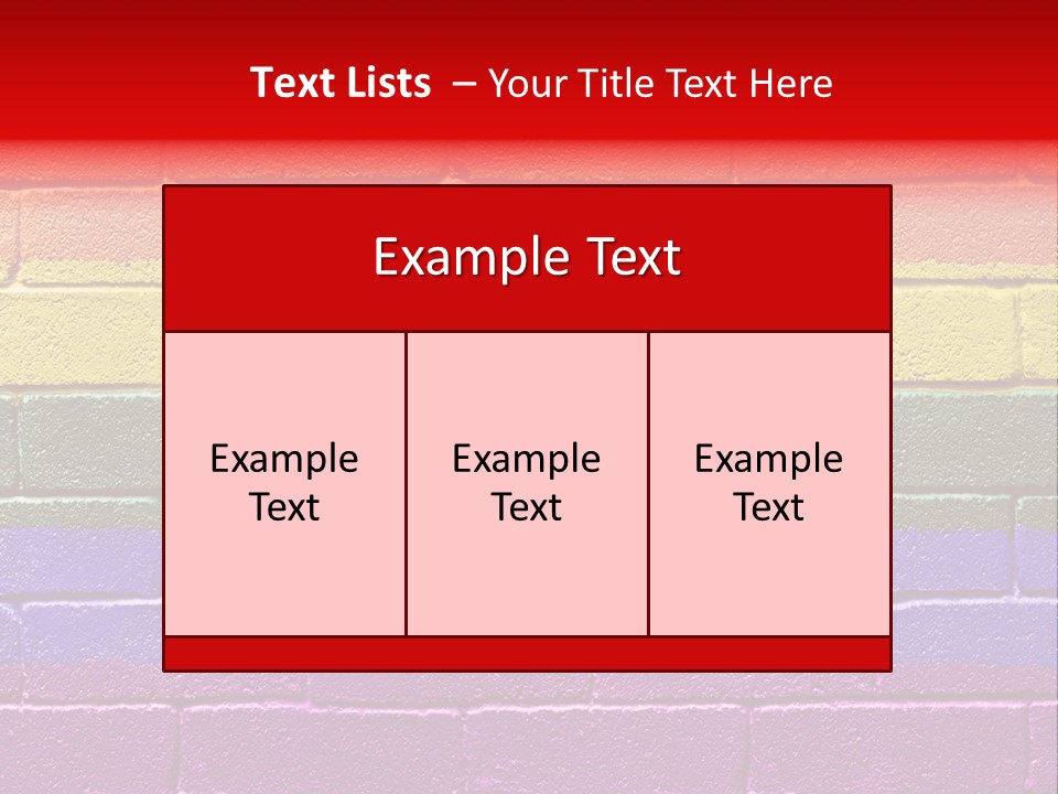 Rainbow Flag Painted Onto A Grunge Brick Wall PowerPoint Template