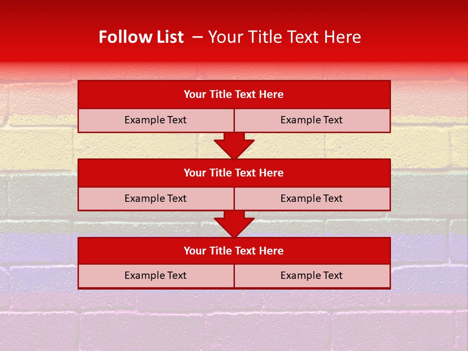 Rainbow Flag Painted Onto A Grunge Brick Wall PowerPoint Template